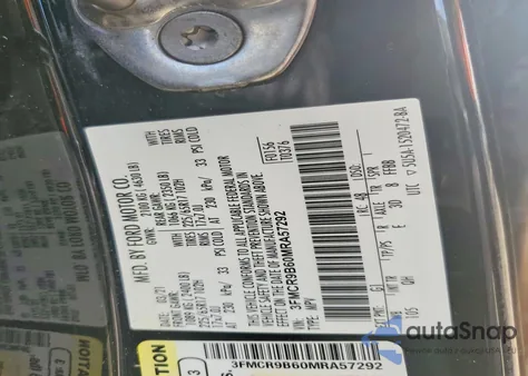 2021 Ford Bronco Sport Big Bend из США, поврежденный, VIN 3FMCR9B60MRA57292